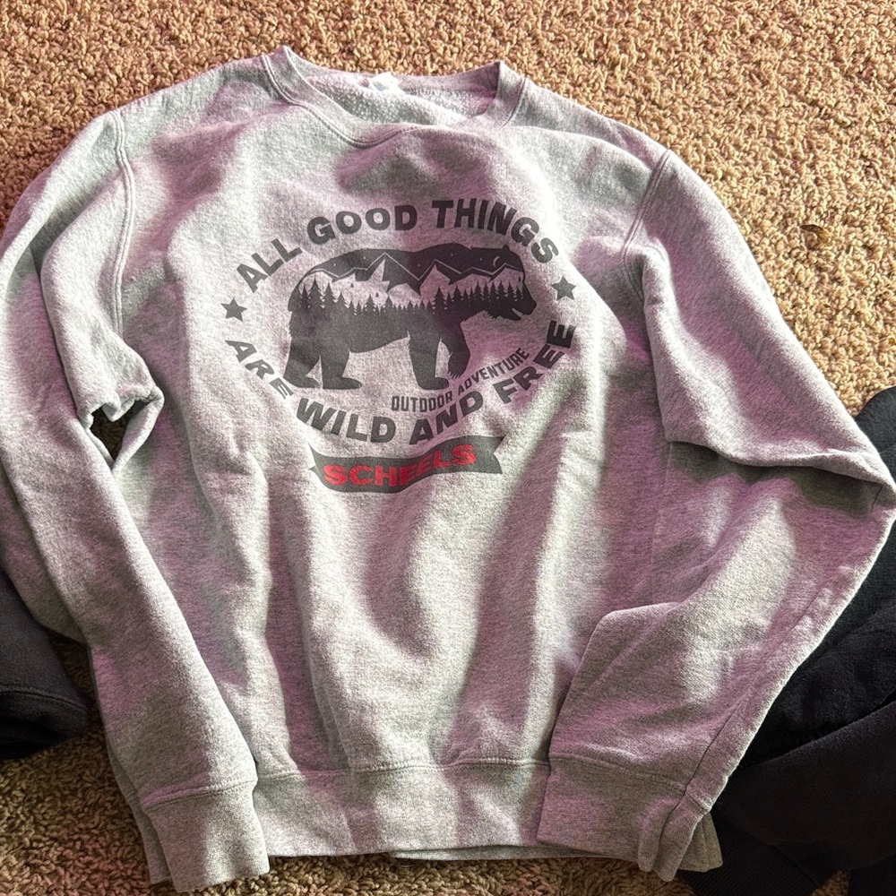 Port and Company Gray Graphic Men's Sweatshirt
